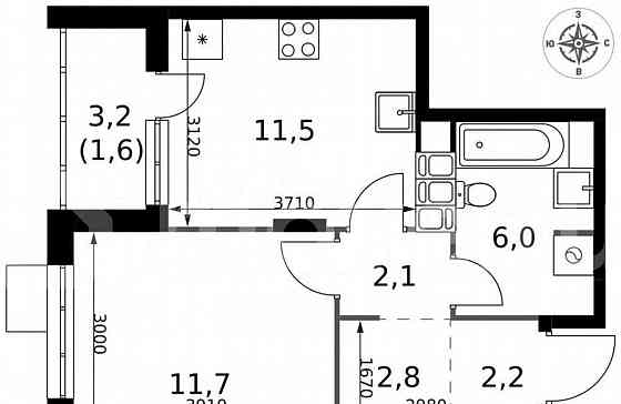1-комн. квартира, 37.9 м2, 18/25 эт. Москва
