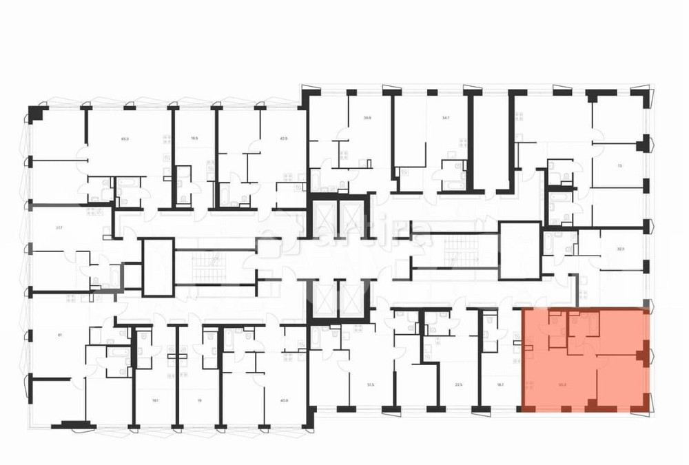 2-комн. квартира, 55.3 м2, 5/38 эт. Москва - изображение 3