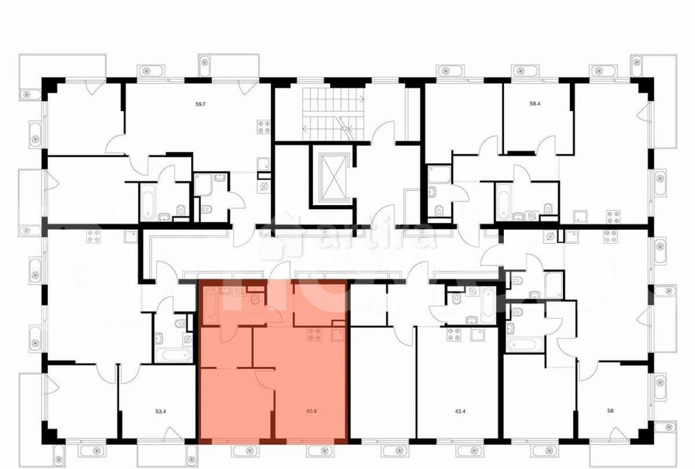 1-комн. квартира, 41 м2, 8/9 эт. Москва - изображение 2