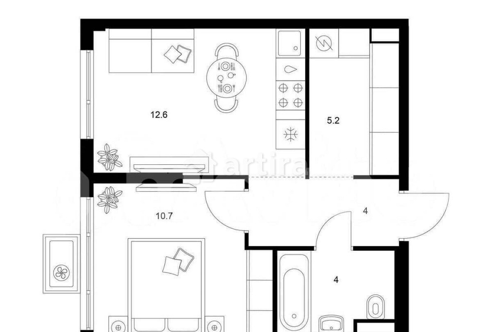 1-комн. квартира, 36.5 м2, 17/23 эт. Москва - изображение 1