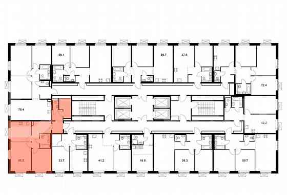 2-комн. квартира, 65.5 м2, 25/25 эт. Москва