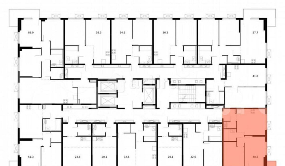 2-комн. апарт-ы, 46.7 м2, 10/24 эт. Москва - изображение 2