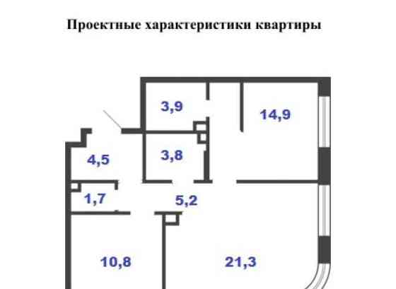 2-комн. квартира, 66.1 м2, 2/17 эт. Москва