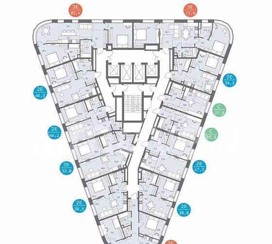 2-комн. квартира, 47.3 м2, 25/31 эт. Москва
