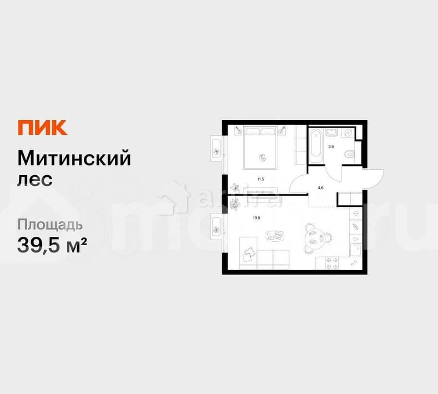 1-комн. квартира, 39.5 м2, 27/27 эт. Москва - изображение 1