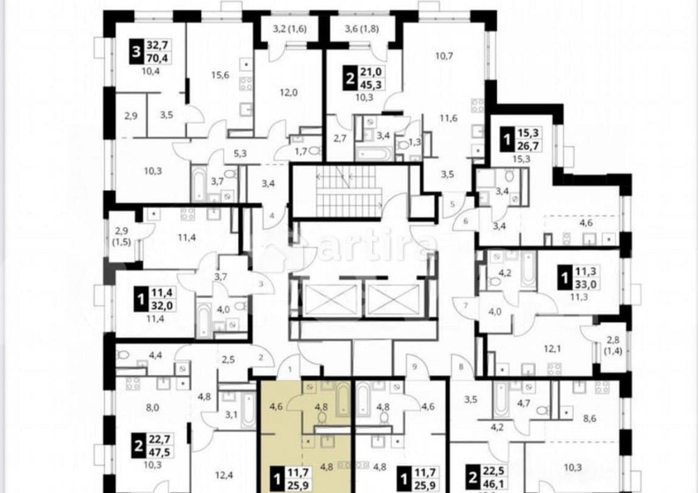 Студия, 25.9 м2, 9/25 эт. Москва - изображение 2