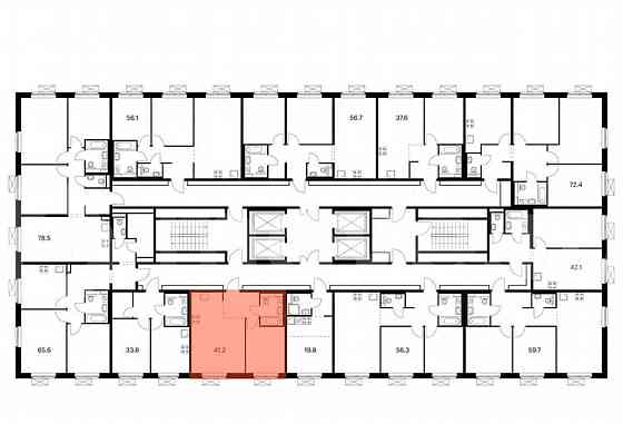 1-комн. квартира, 41.2 м2, 15/25 эт. Москва