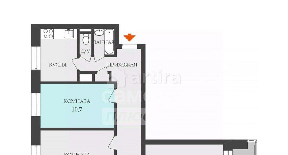 Комната, 10.7 м2, 5/9 эт. Москва - изображение 3