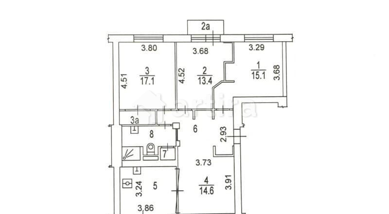 4-комн. квартира, 95.5 м2, 3/6 эт. Москва - изображение 17