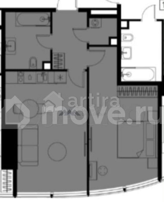 1-комн. квартира, 53.6 м2, 54/90 эт. Москва - изображение 6