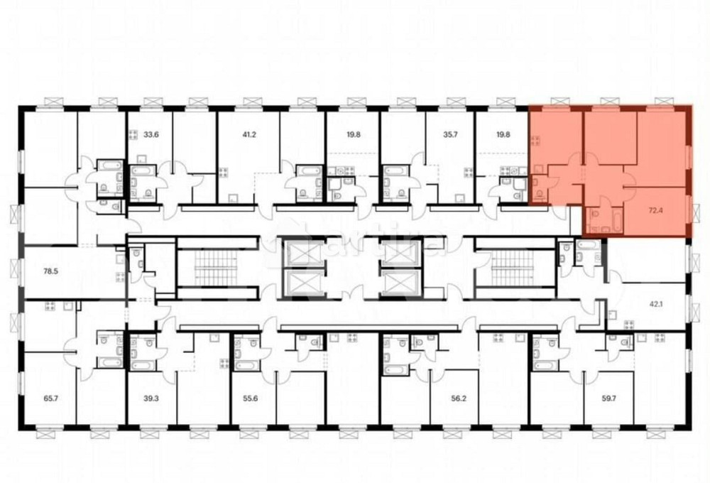 3-комн. квартира, 72.4 м2, 22/25 эт. Москва - изображение 2