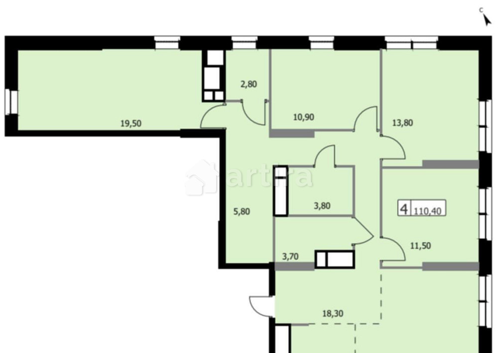 4-комн. квартира, 110.4 м2, 19/19 эт. Москва - изображение 8