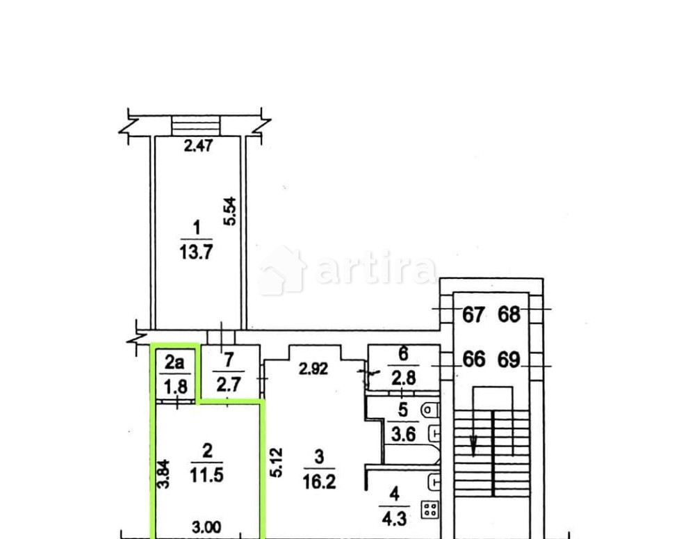 Комната, 11.5 м2, 5/5 эт. Мытищи - изображение 4