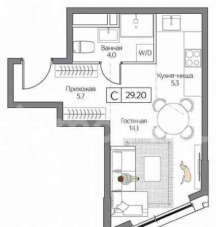 Студия, 29.2 м2, 11/27 эт. Москва