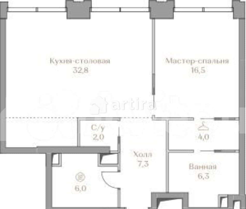 1-комн. квартира, 74.9 м2, 7/18 эт. Москва - изображение 1
