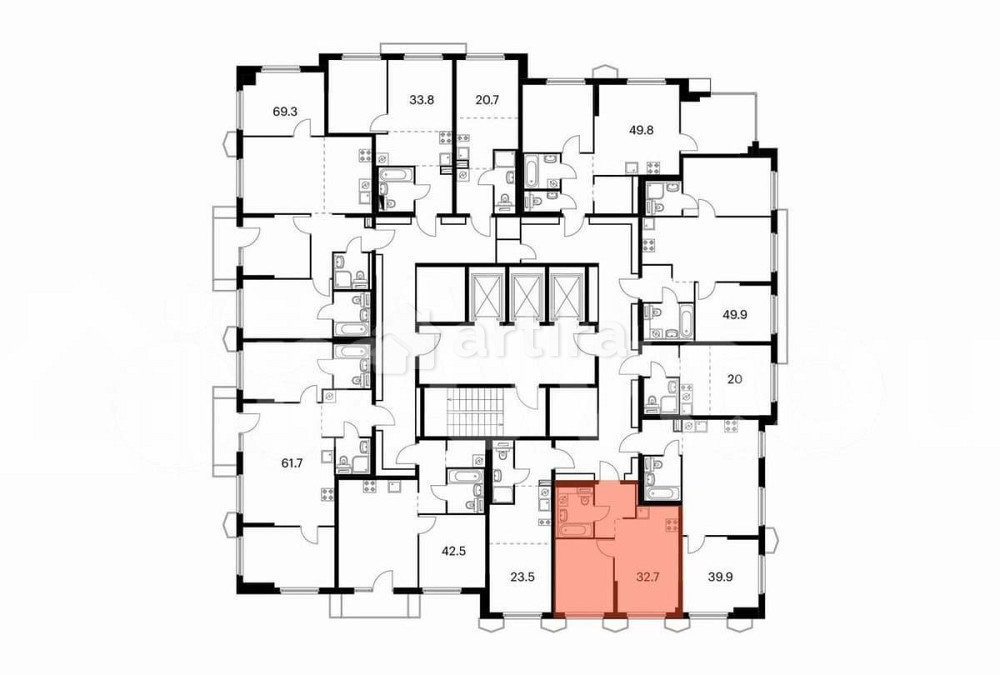 1-комн. квартира, 32.7 м2, 21/24 эт. Москва - изображение 3