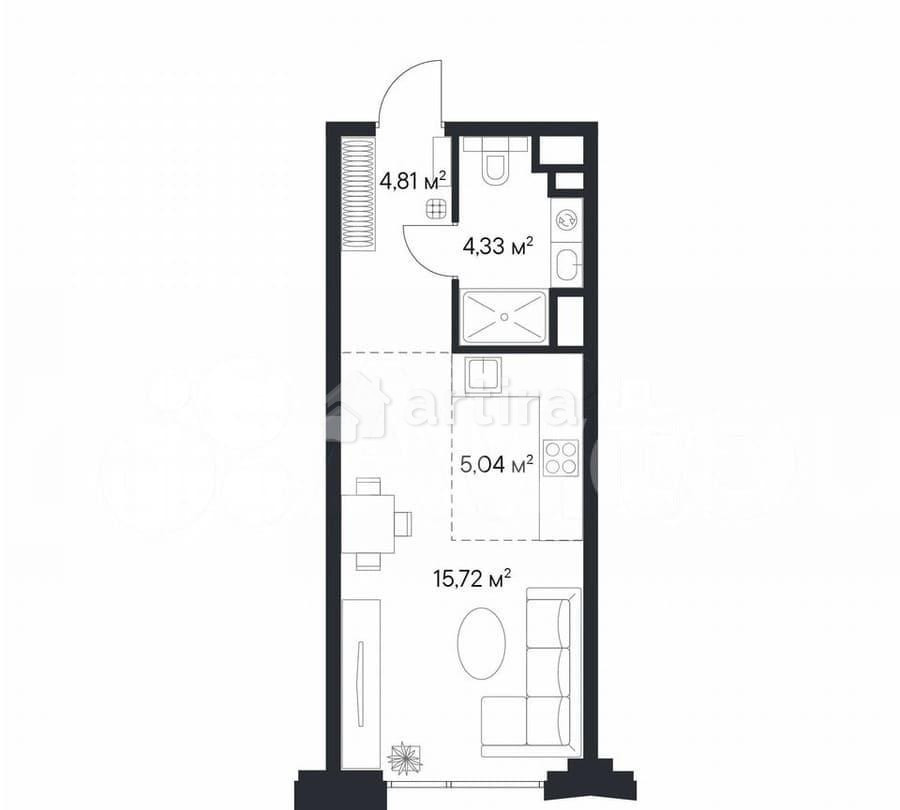 Студия, 29.9 м2, 23/28 эт. Москва - изображение 1