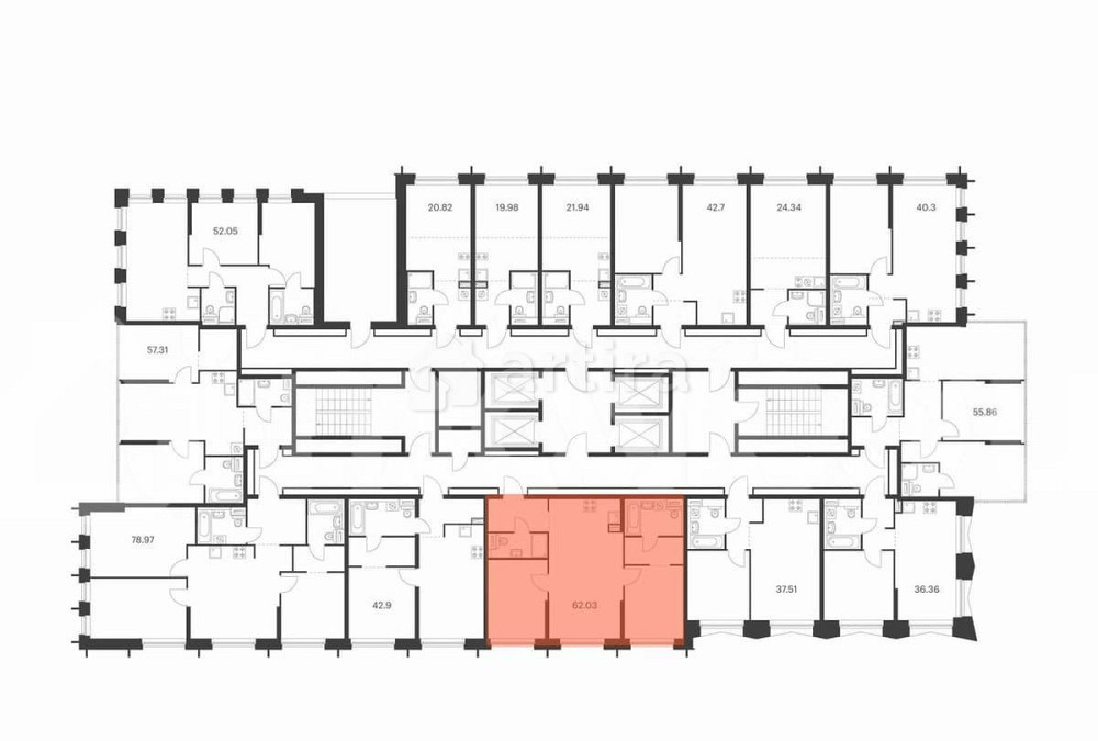 2-комн. квартира, 62 м2, 11/32 эт. Москва - изображение 3