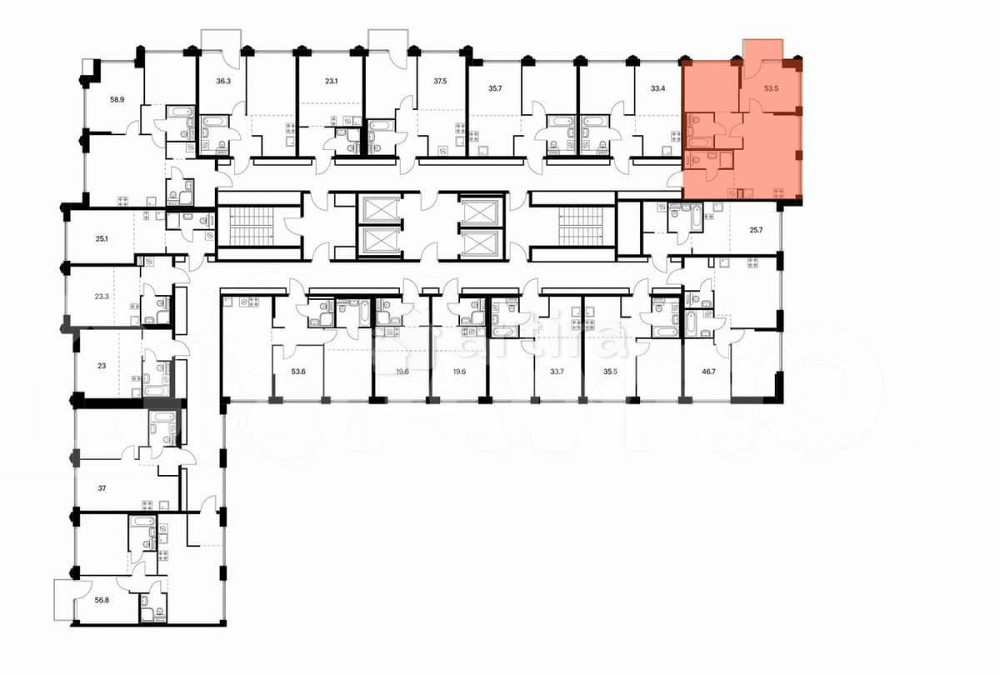 2-комн. квартира, 53.5 м2, 3/24 эт. Москва - изображение 3