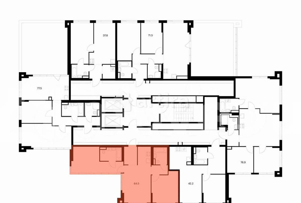 2-комн. квартира, 64.4 м2, 16/16 эт. Москва - изображение 3