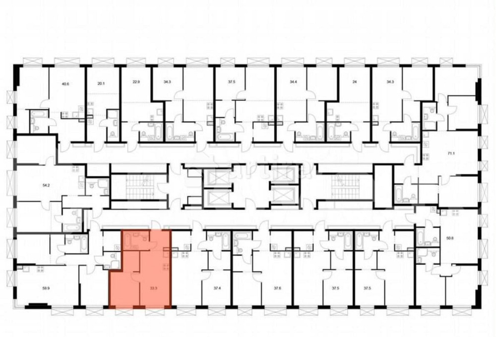 1-комн. квартира, 33.3 м2, 12/30 эт. Москва - изображение 2
