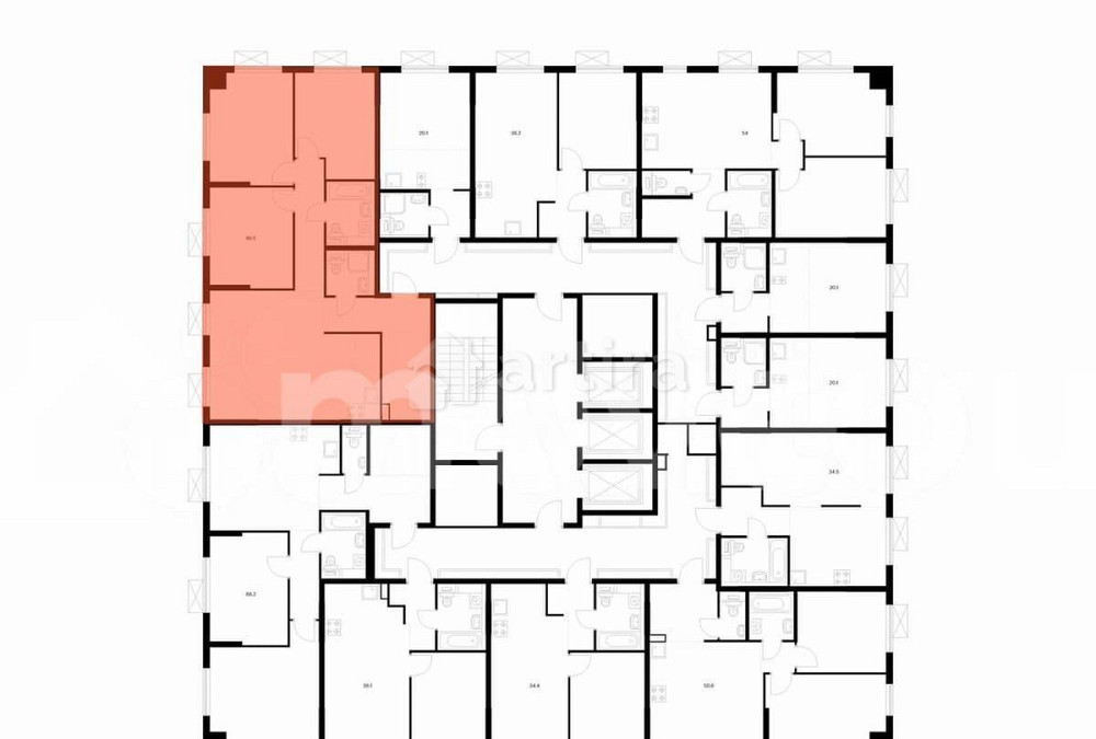 3-комн. квартира, 84.3 м2, 9/24 эт. Москва - изображение 3