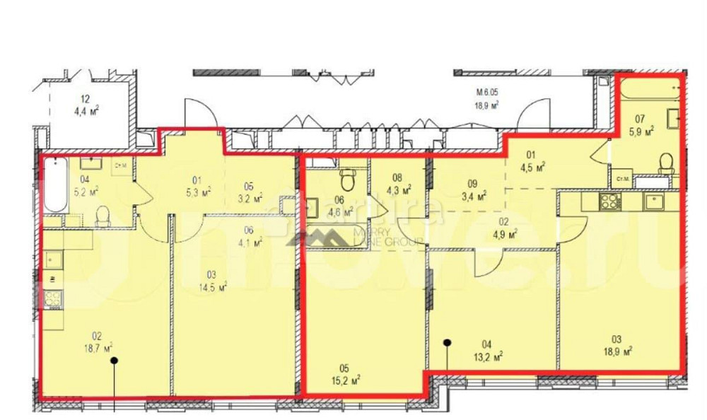 4-комн. квартира, 125.9 м2, 10/11 эт. Москва - изображение 2