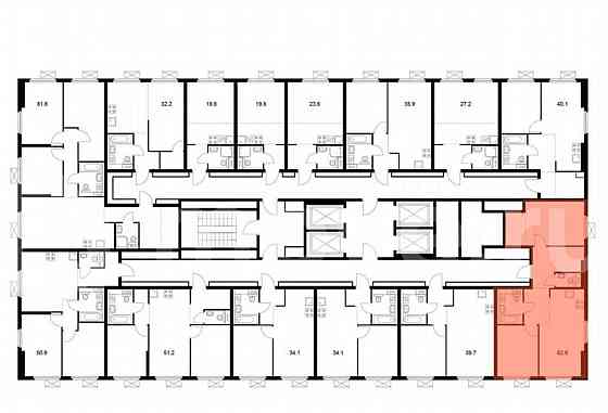 2-комн. квартира, 62.6 м2, 29/33 эт. Москва