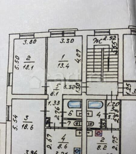 3-комн. квартира, 71.7 м2, 2/5 эт. Москва - изображение 19