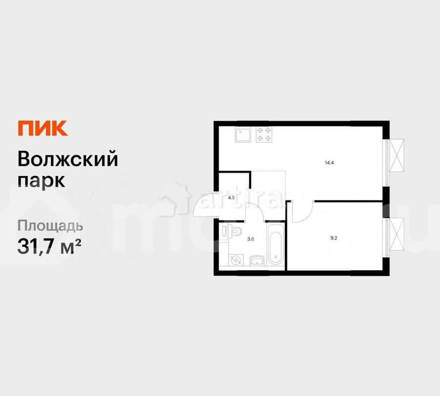 1-комн. квартира, 31.7 м2, 9/15 эт. Москва - изображение 1