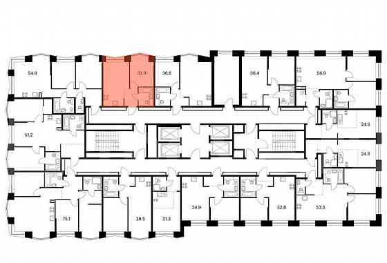 1-комн. квартира, 32.9 м2, 9/32 эт. Москва