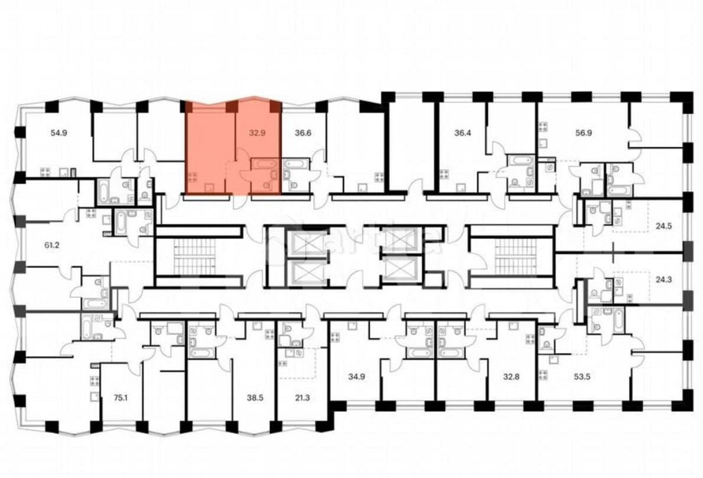 1-комн. квартира, 32.9 м2, 9/32 эт. Москва - изображение 3