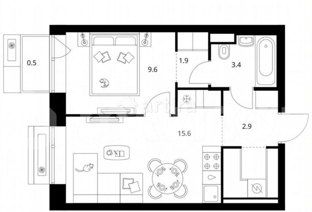 1-комн. квартира, 37.2 м2, 10/12 эт. Москва - изображение 1
