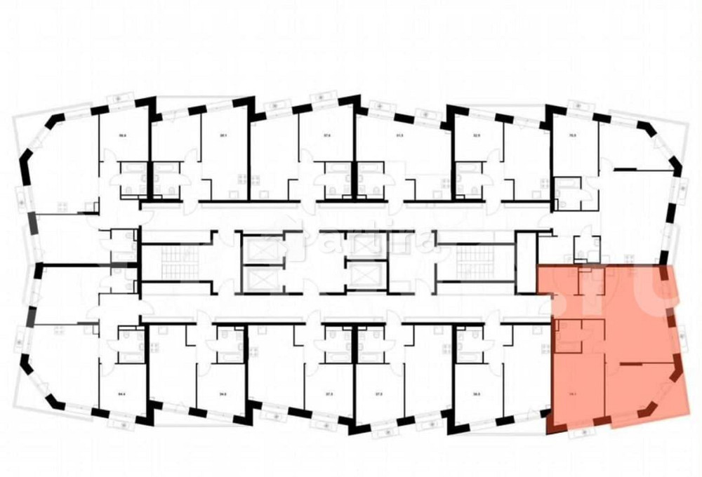 2-комн. квартира, 74.1 м2, 9/22 эт. Москва - изображение 2