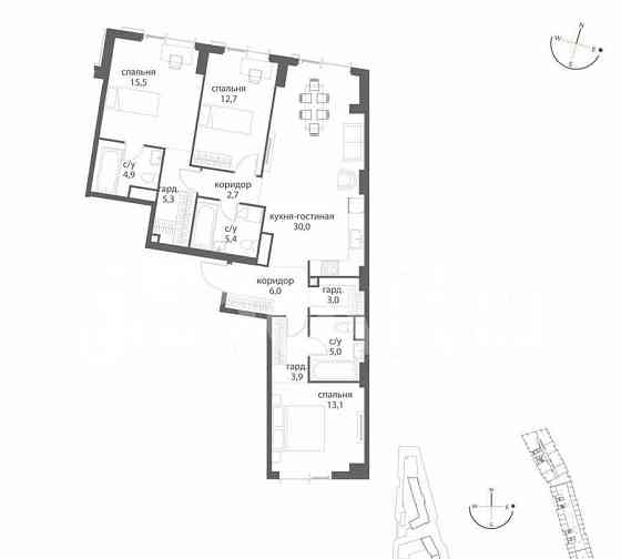 3-комн. квартира, 107.5 м2, 11/38 эт. Москва