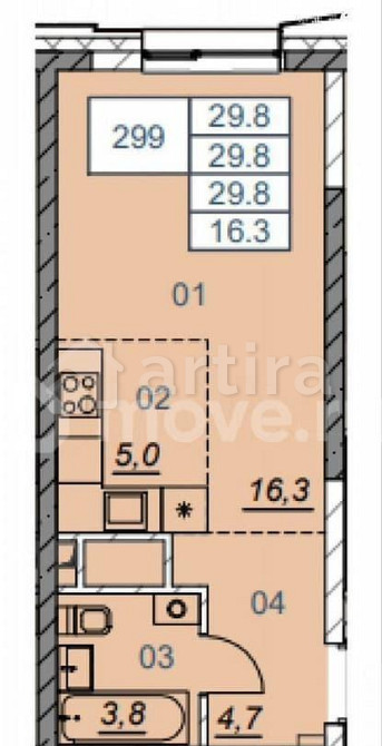 Студия, 29.8 м2, 12/24 эт. Москва - изображение 1
