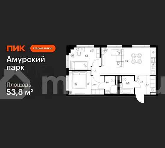2-комн. квартира, 53.8 м2, 23/27 эт. Москва