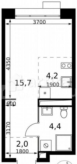 Студия, 26.3 м2, 13/25 эт. Москва - изображение 1