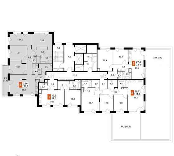 5-комн. квартира, 122.3 м2, 13/17 эт. Москва