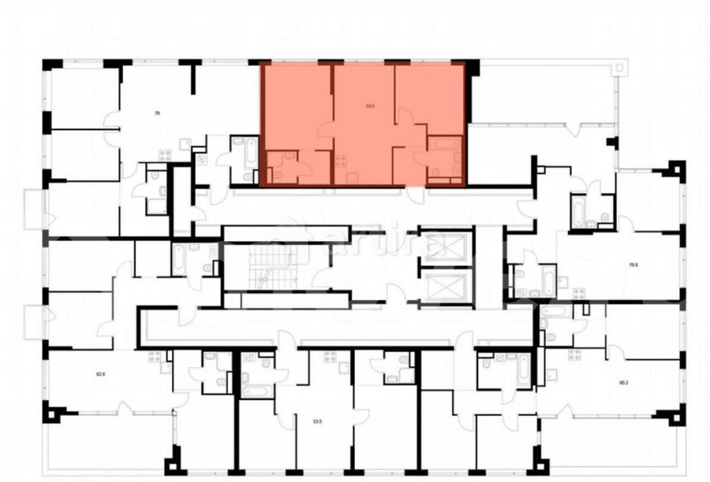 2-комн. квартира, 59.5 м2, 15/16 эт. Москва - изображение 2