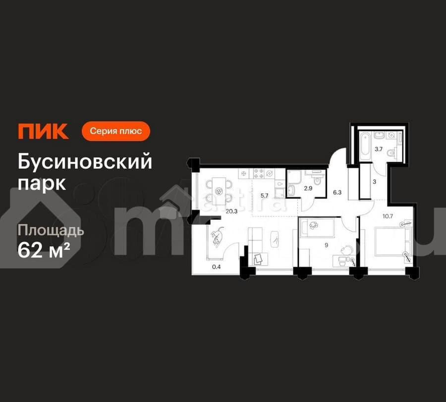 2-комн. квартира, 62 м2, 6/32 эт. Москва - изображение 1