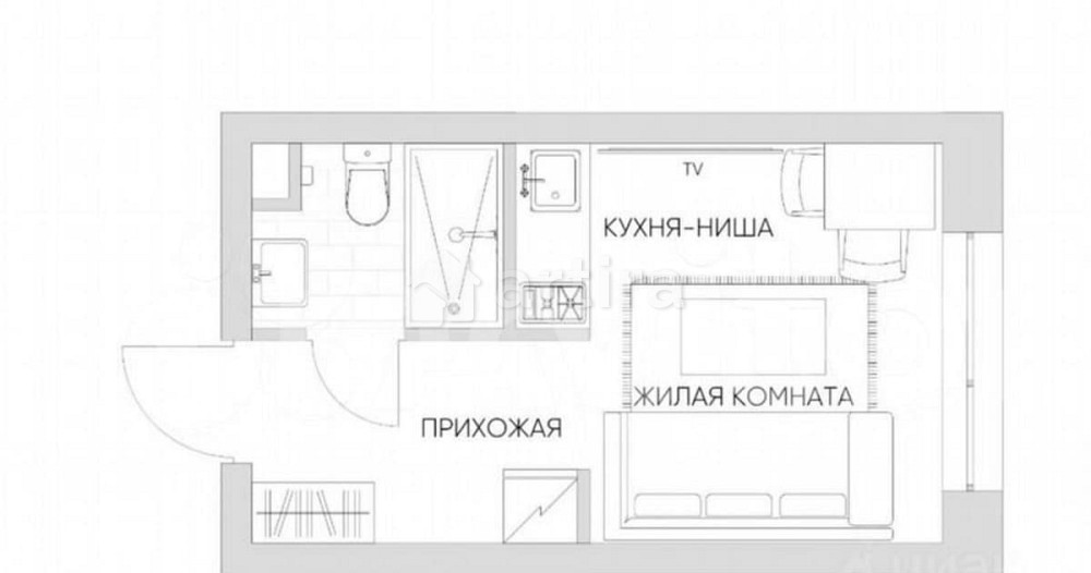 Студия, 17.5 м2, 20/21 эт. Москва - изображение 1