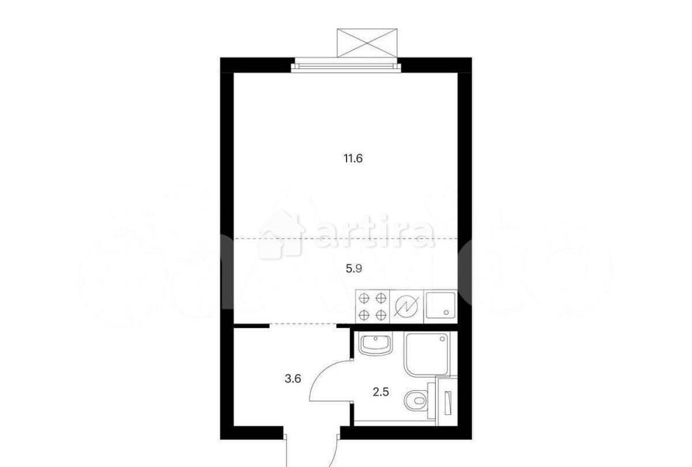 Студия, 23.6 м2, 30/33 эт. Москва - изображение 1