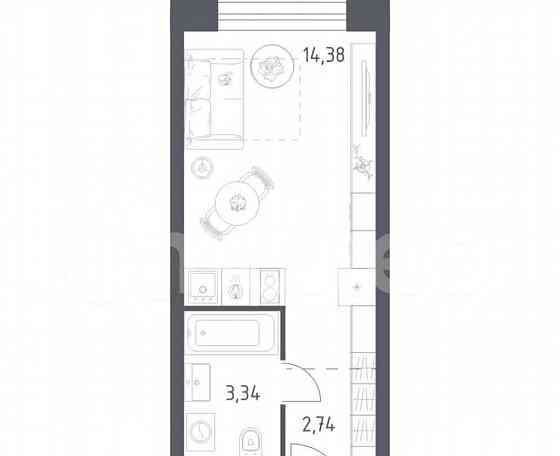 Студия, 20.5 м2, 19/28 эт. Москва