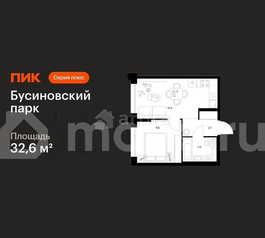 1-комн. квартира, 32.6 м2, 27/32 эт. Москва - изображение 1