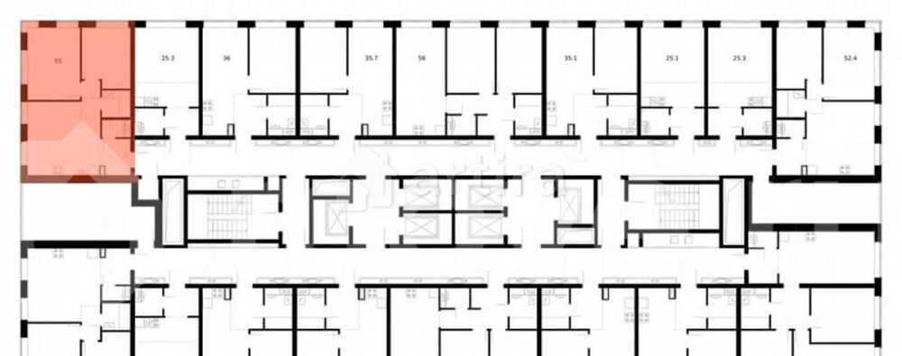 2-комн. квартира, 55 м2, 4/62 эт. Москва - изображение 2