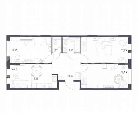 3-комн. квартира, 80.5 м2, 9/14 эт. Москва