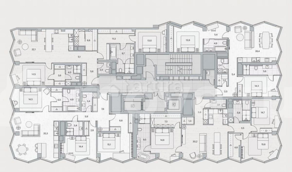 3-комн. пентхаус, 117 м2, 2/26 эт. Москва - изображение 2