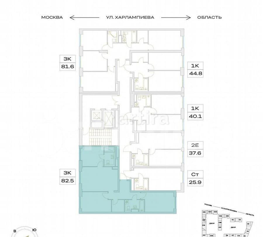 4-комн. квартира, 82.5 м2, 4/24 эт. Москва - изображение 6