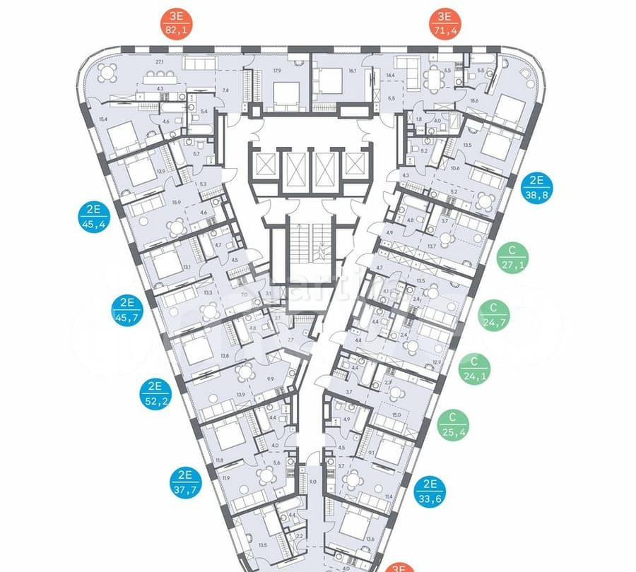 4-комн. квартира, 82.1 м2, 6/31 эт. Москва - изображение 2